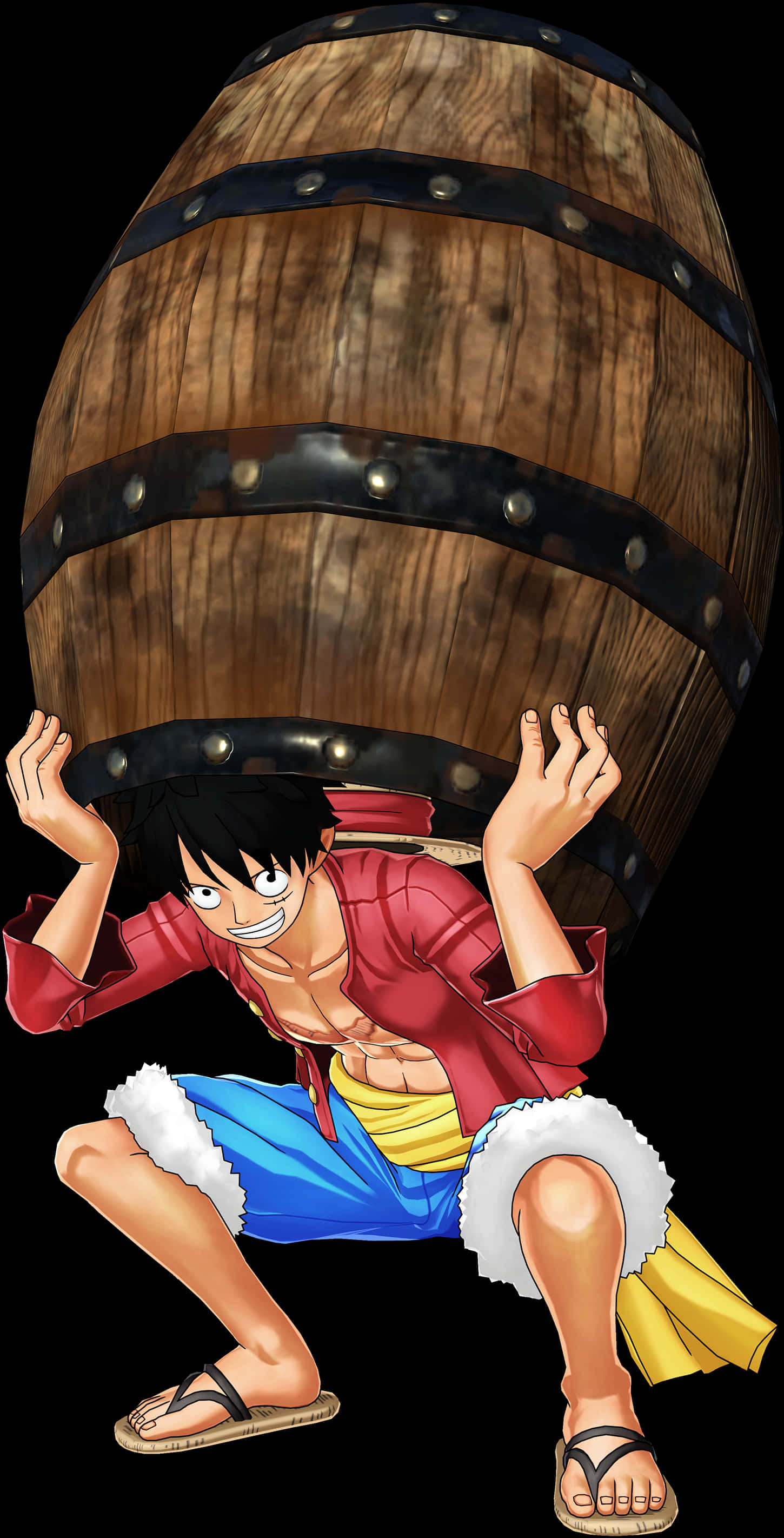 Luffy wat reuse vat optel Muurpapier