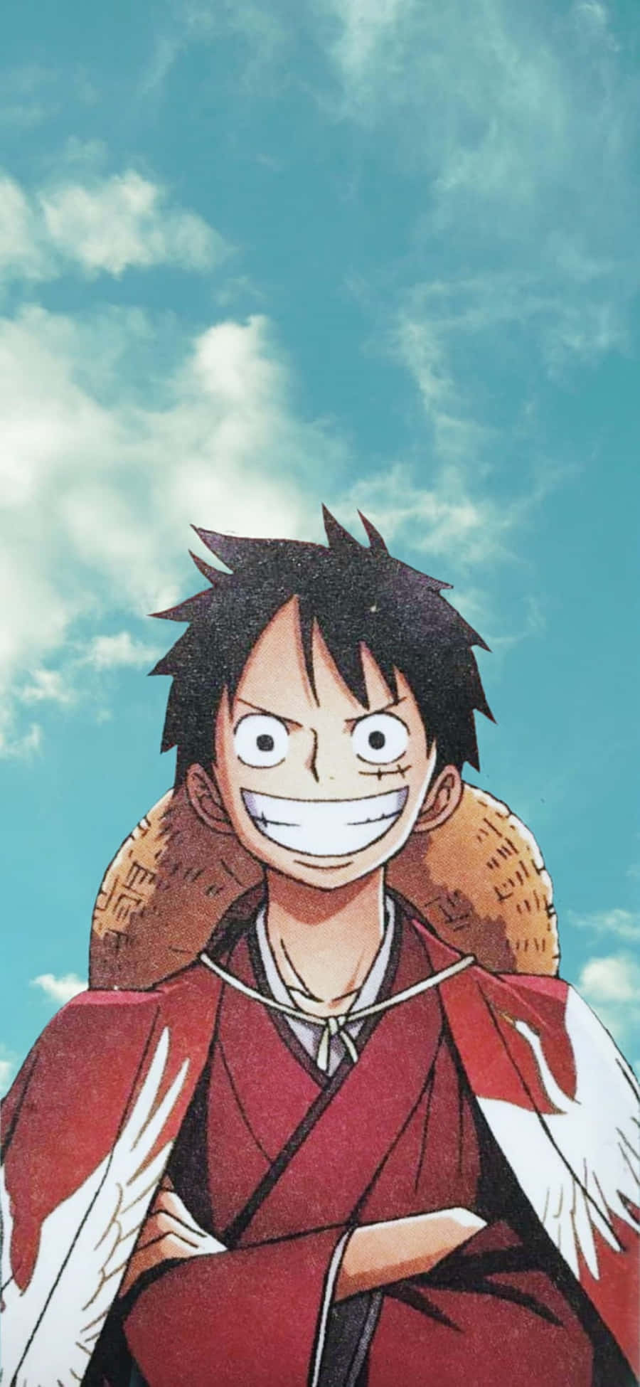 Luffy wys sy krag op selfoonagtergrond Muurpapier
