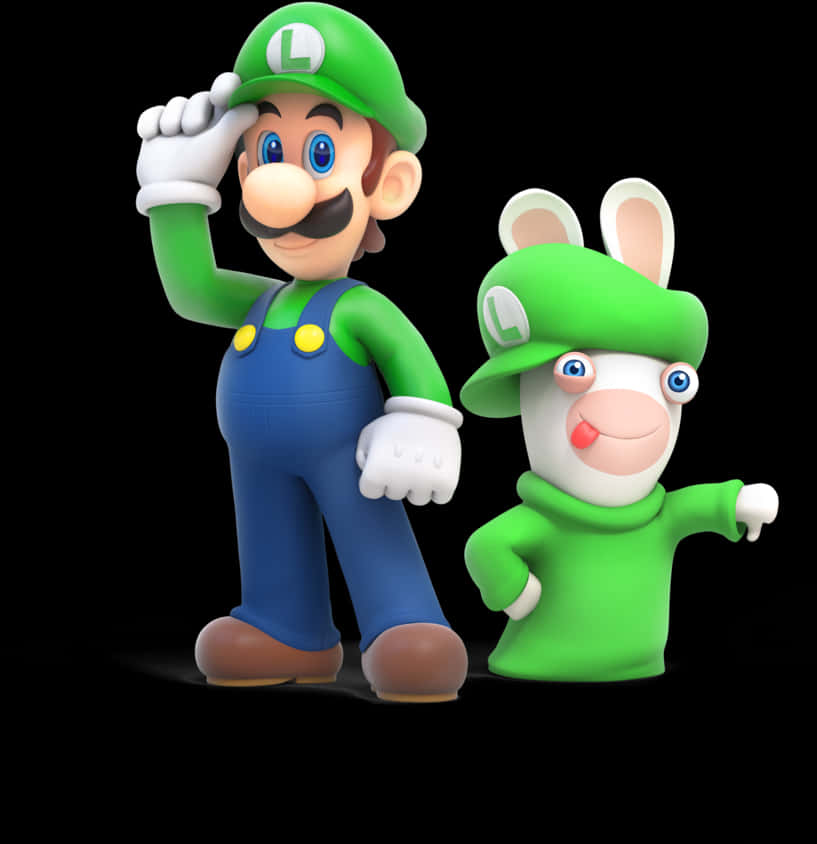Luigi en sy Konynvriend Muurpapier
