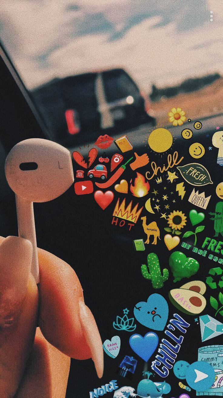 Luister na jou gunstelingdeuntjies met hierdie stylvolle Airpods Muurpapier
