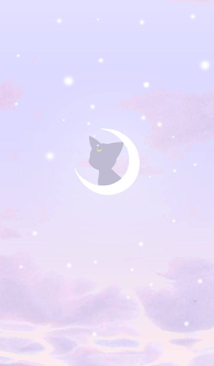 Luna met Halfmaan Sailor Moon iPhone Muurpapier