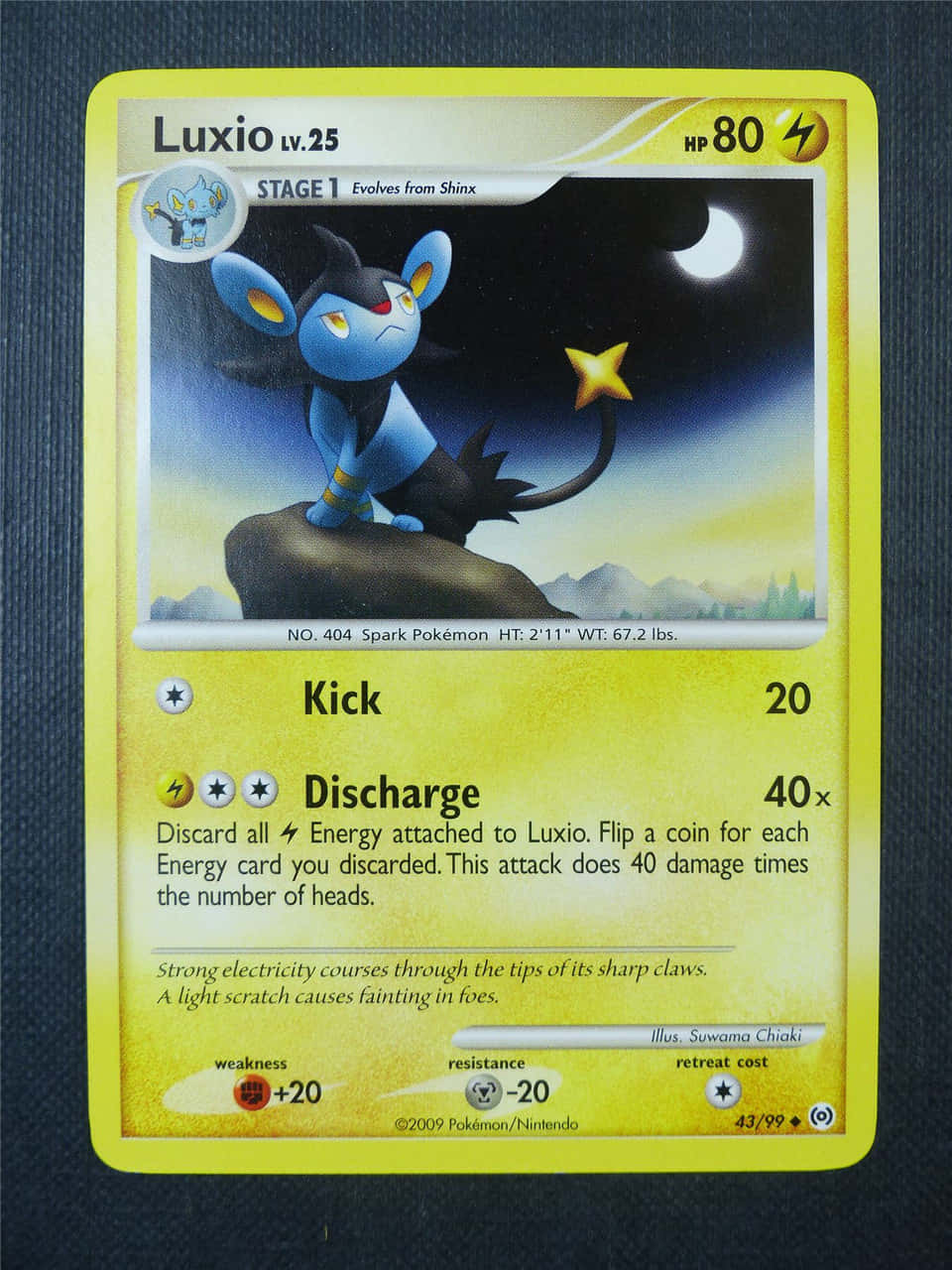 Luxio Pokemon Handelskaart Blou Agtergrond Muurpapier