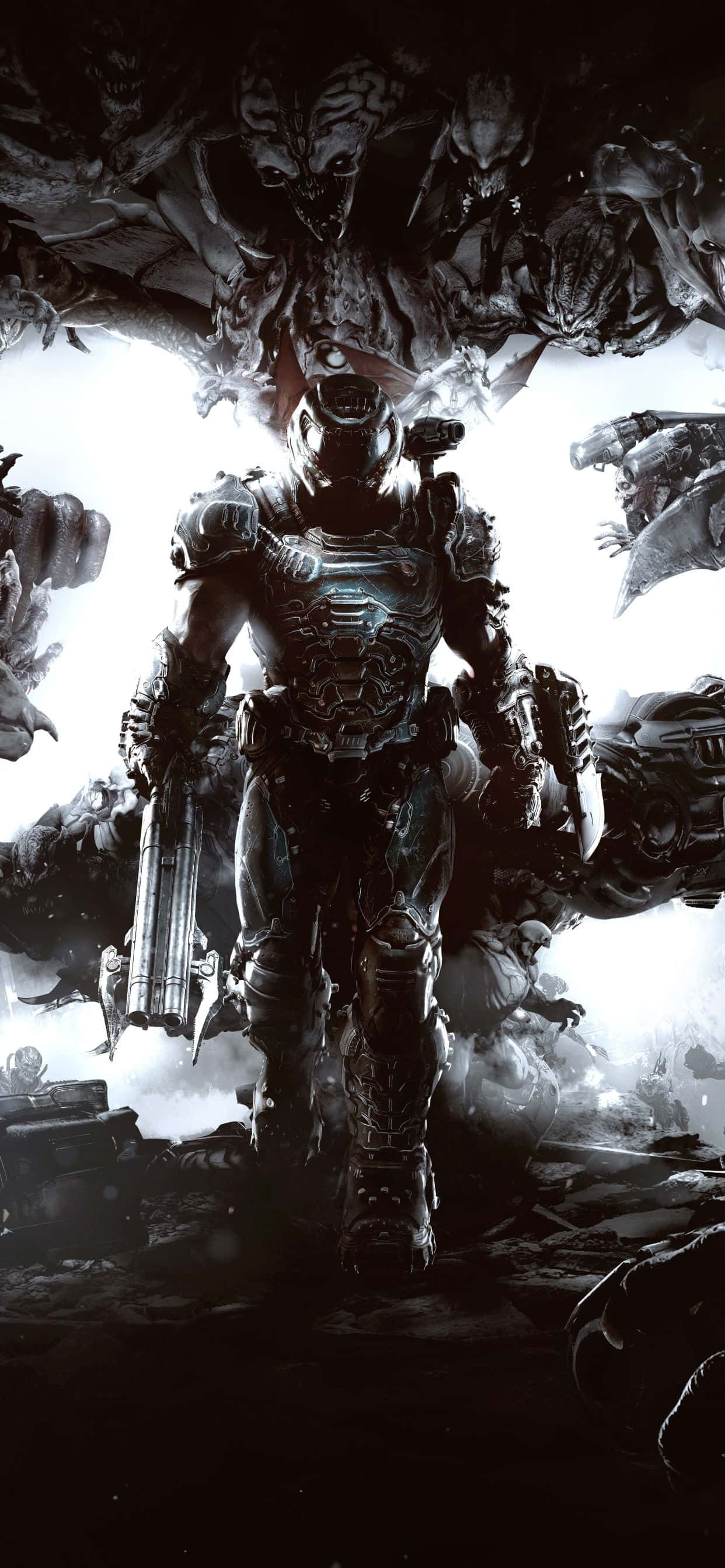 Maak gereed om demone te verslaan in Doom Eternal op iOS Muurpapier