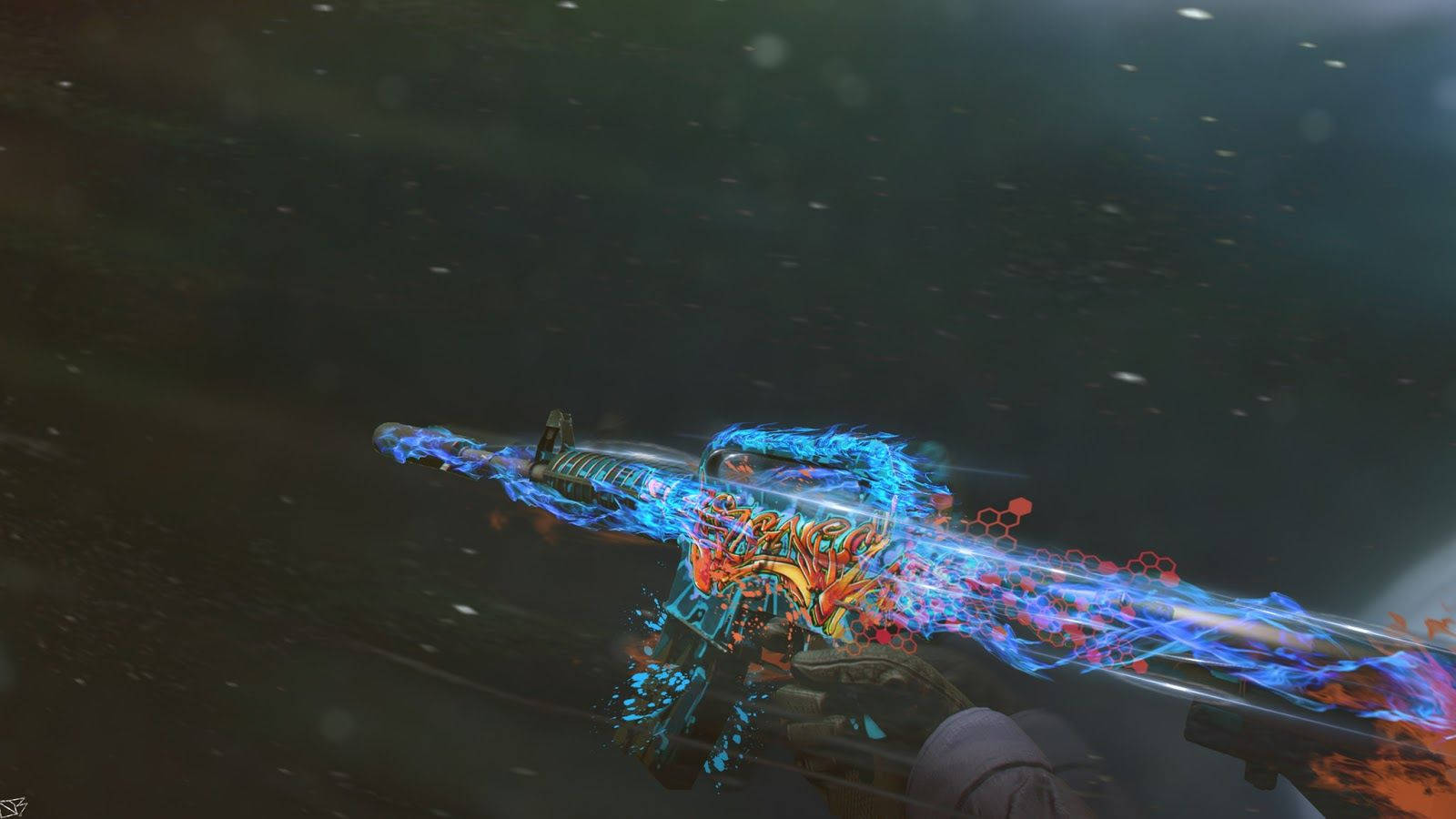 Maak gereed om die virtuele slagveld te oorheers met hierdie badass CSGO-geweer Muurpapier