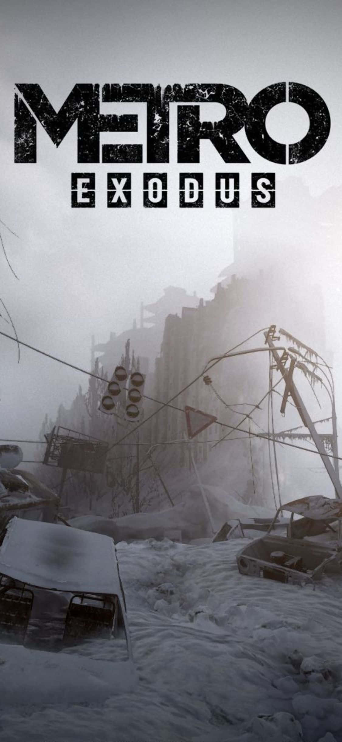 Maak gereed om 'n post-apokaliptiese wêreld te verken met jou iPhone X en Metro Exodus Muurpapier