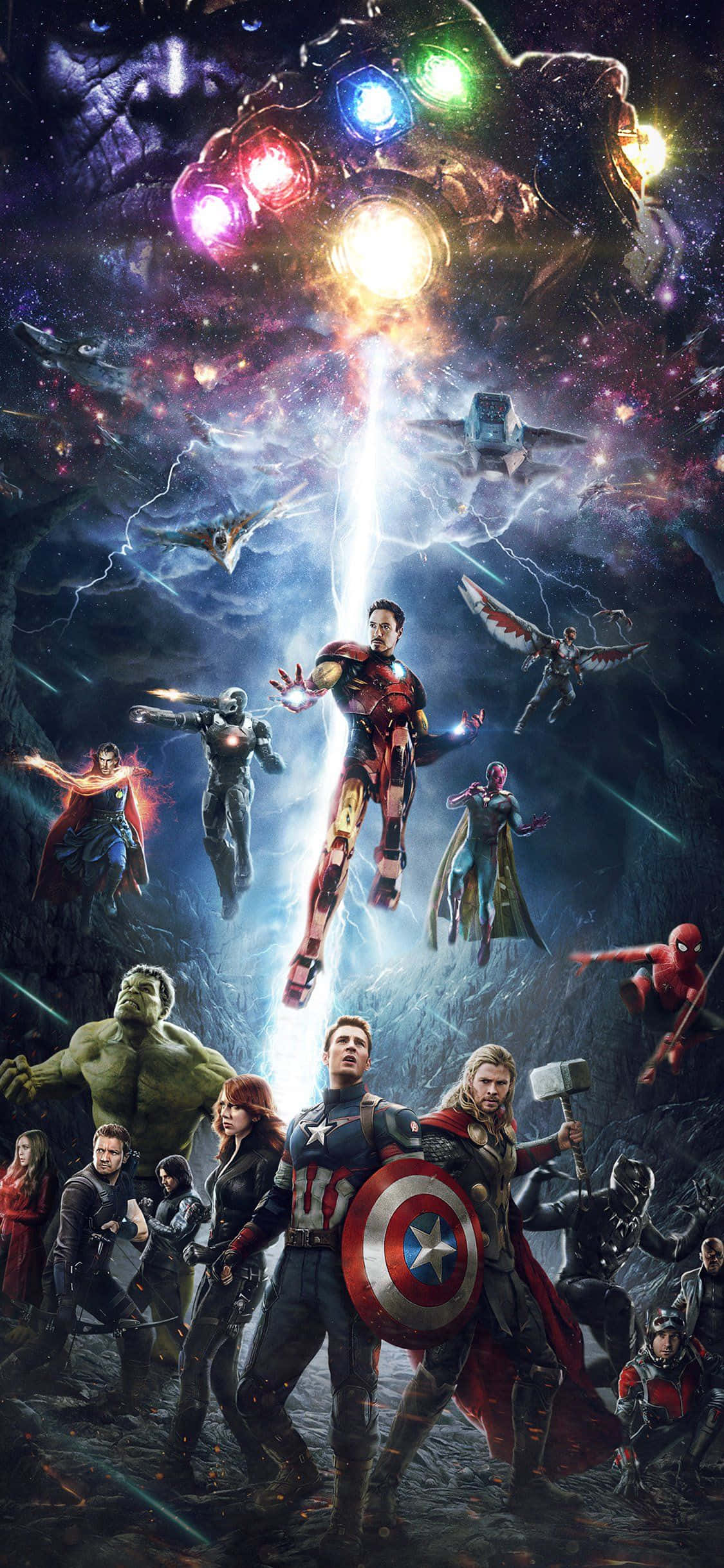 Maak Gereed vir Aksie met die iPhone Xs en Marvel's Avengers Muurpapier