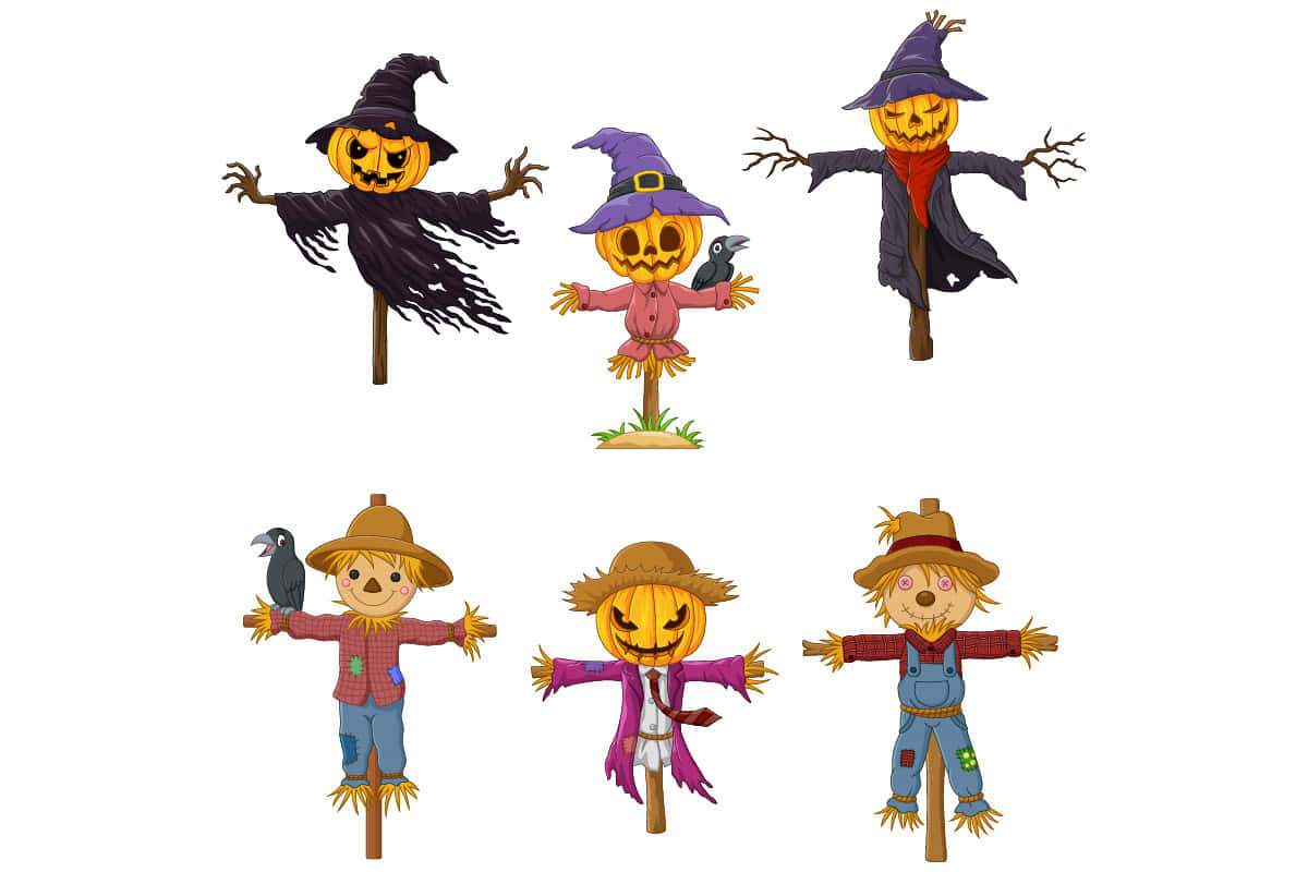 "Maak gereed vir 'n grillerige Halloween met hierdie vriendelike tekenprentmonsters" Muurpapier