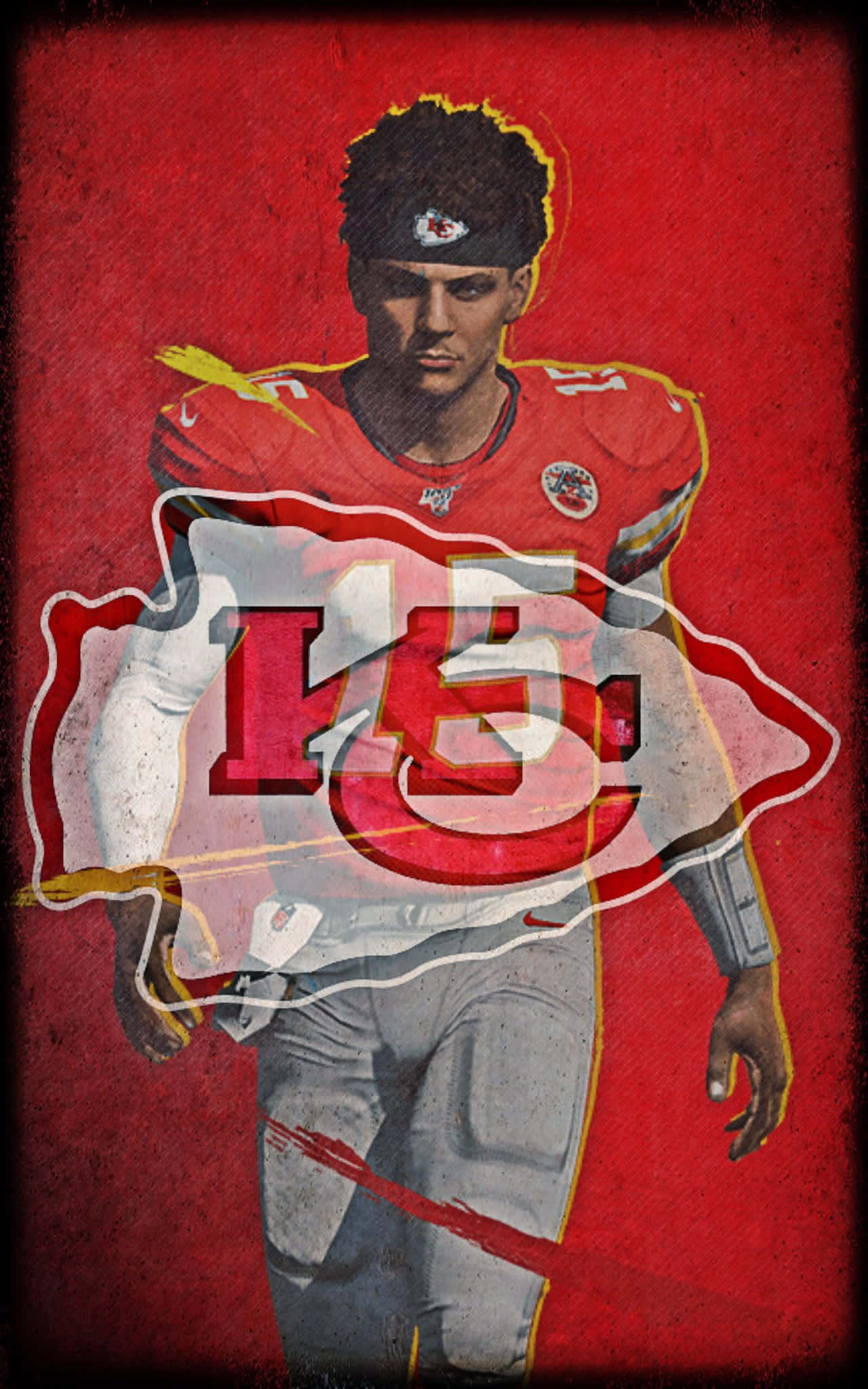 Maak gereed vir Kansas City Chiefs sokker met 'n pasgemaakte Chiefs foonhouer Muurpapier