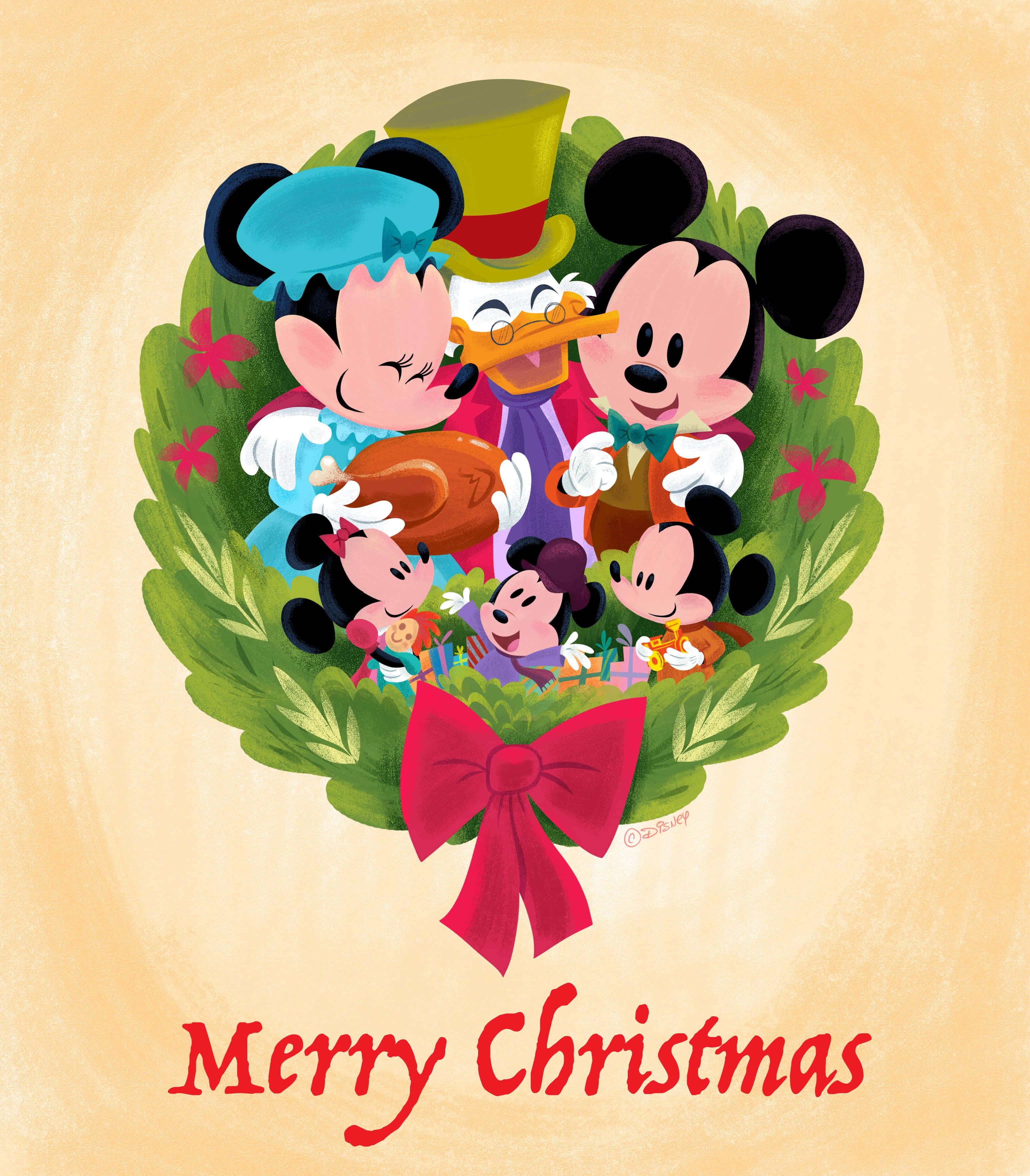 "Maak magiese herinneringe hierdie Kersfees met Disney!" Muurpapier