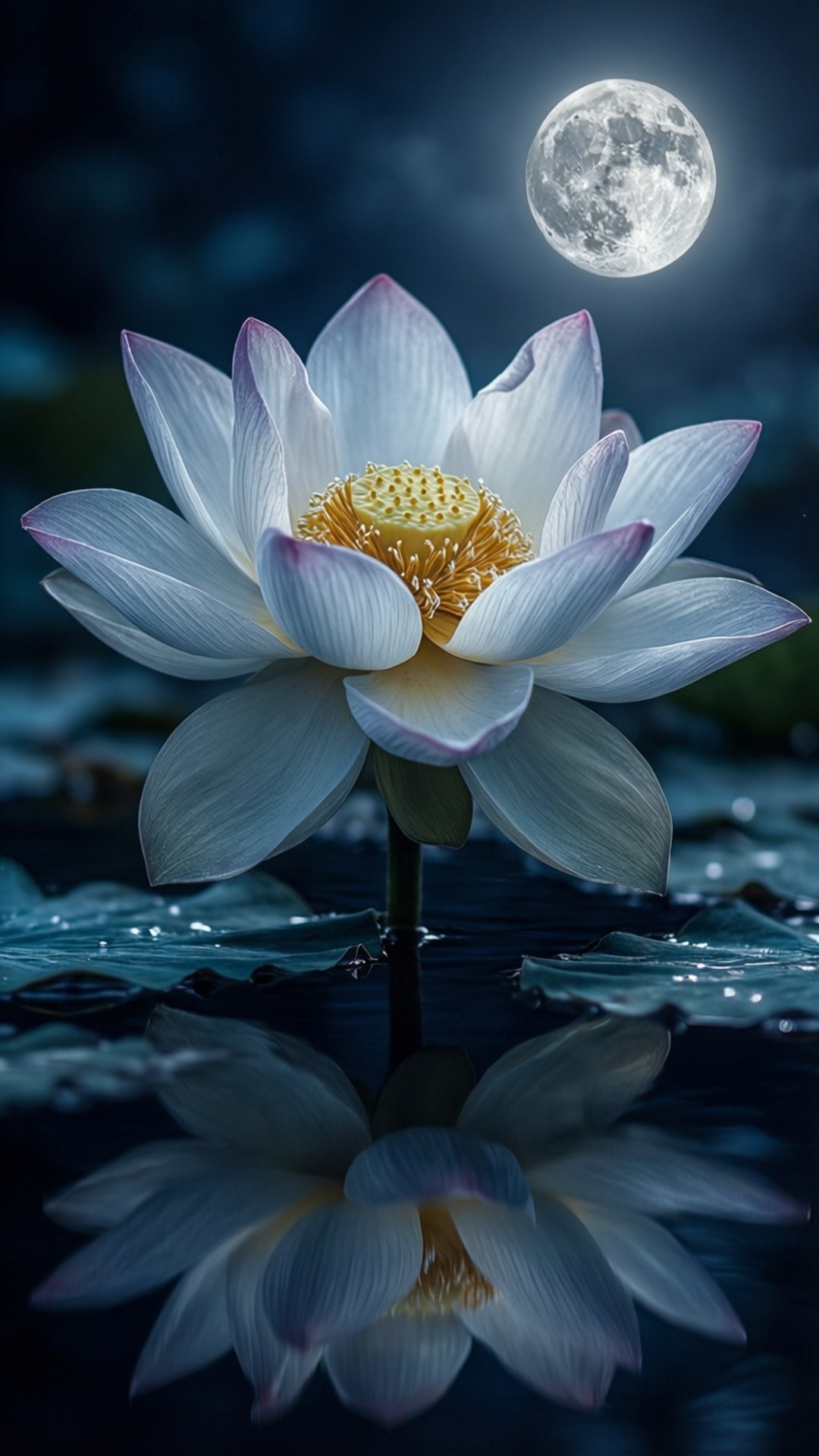 Maanskyn Lotus Muurpapier