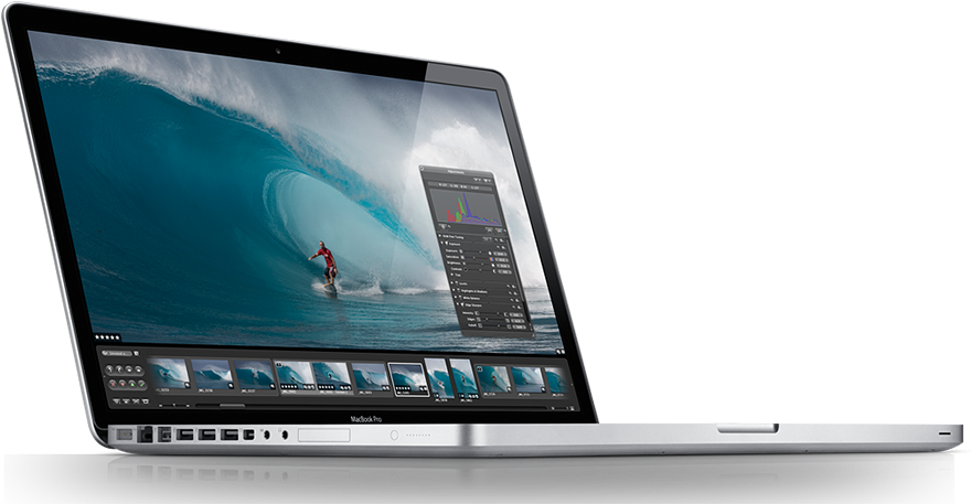 MacBook Pro met Branderplank-beeld Vertoon Muurpapier