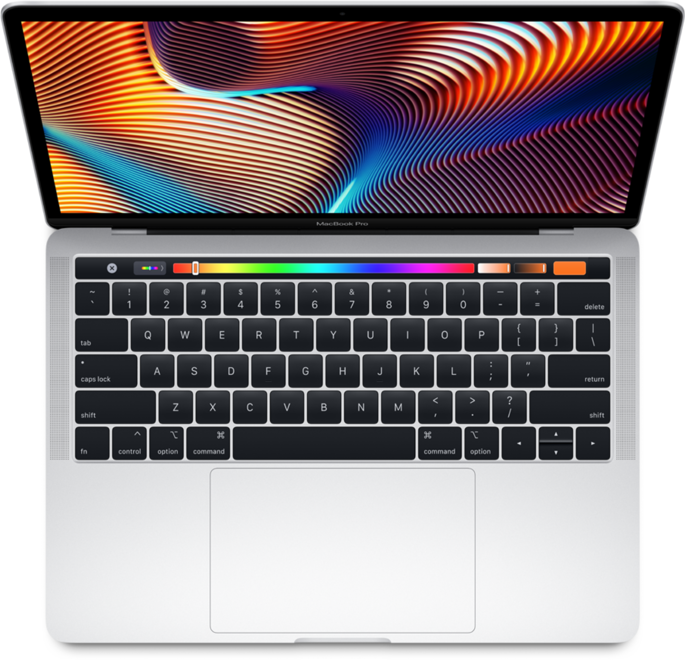 MacBook Pro met Touch Bar Bo-aansig Muurpapier