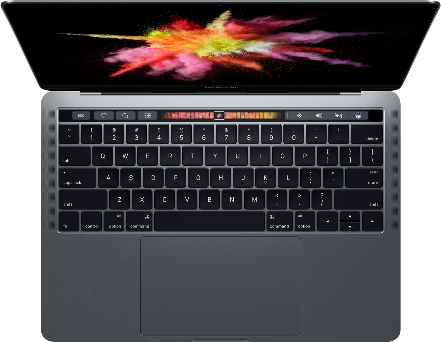 MacBook Pro met Touch Bar Bo-aansig Muurpapier