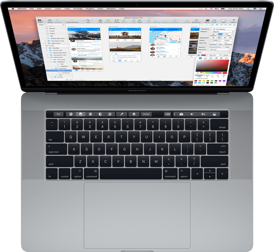 MacBook Pro met Touch Bar Oop Muurpapier
