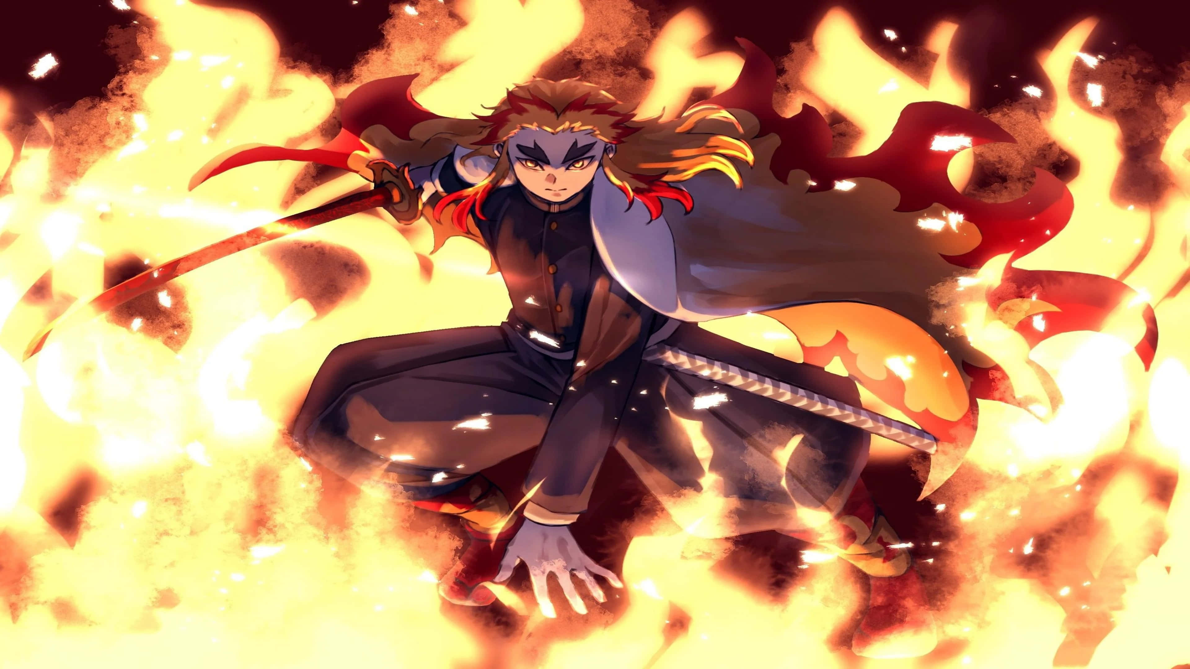 Magies lewendige 4K Demon Slayer-kunswerk Muurpapier
