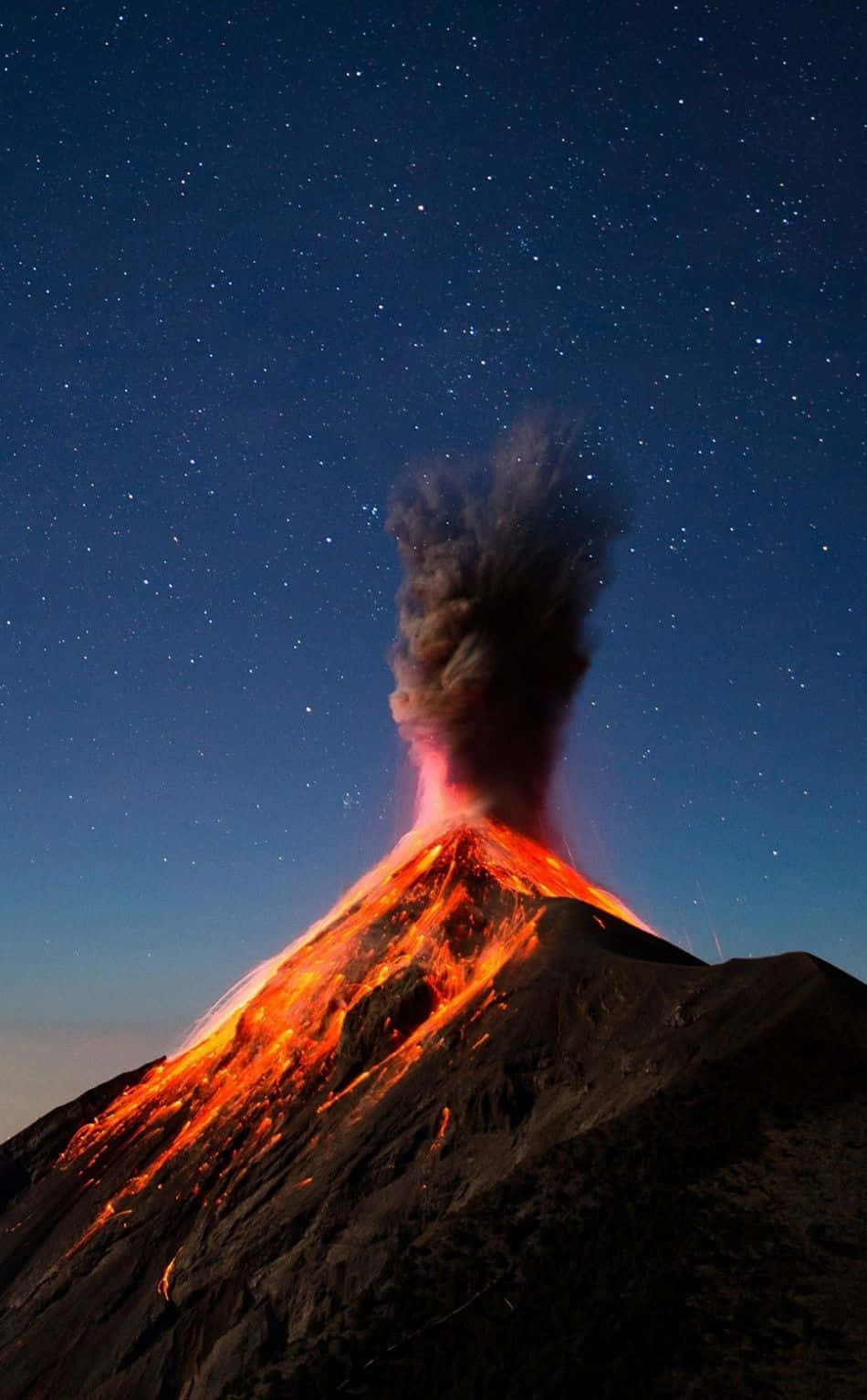 Magmatiese Ontploffing Volcán de Fuego Vuurberg Muurpapier