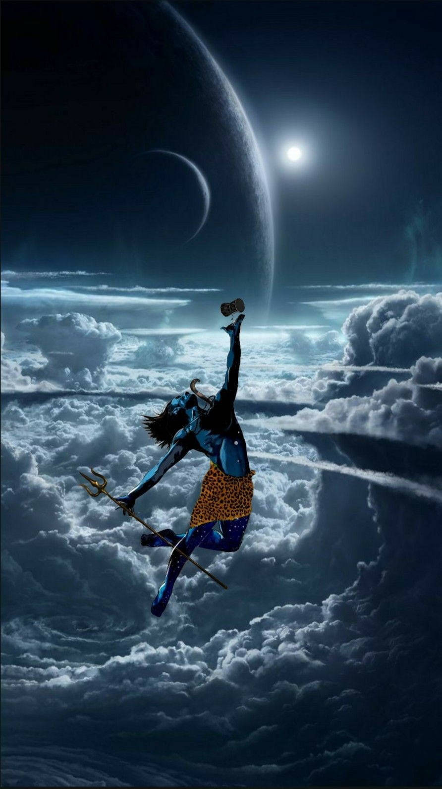 Mahadev Rudra Avatar in die Lug Muurpapier