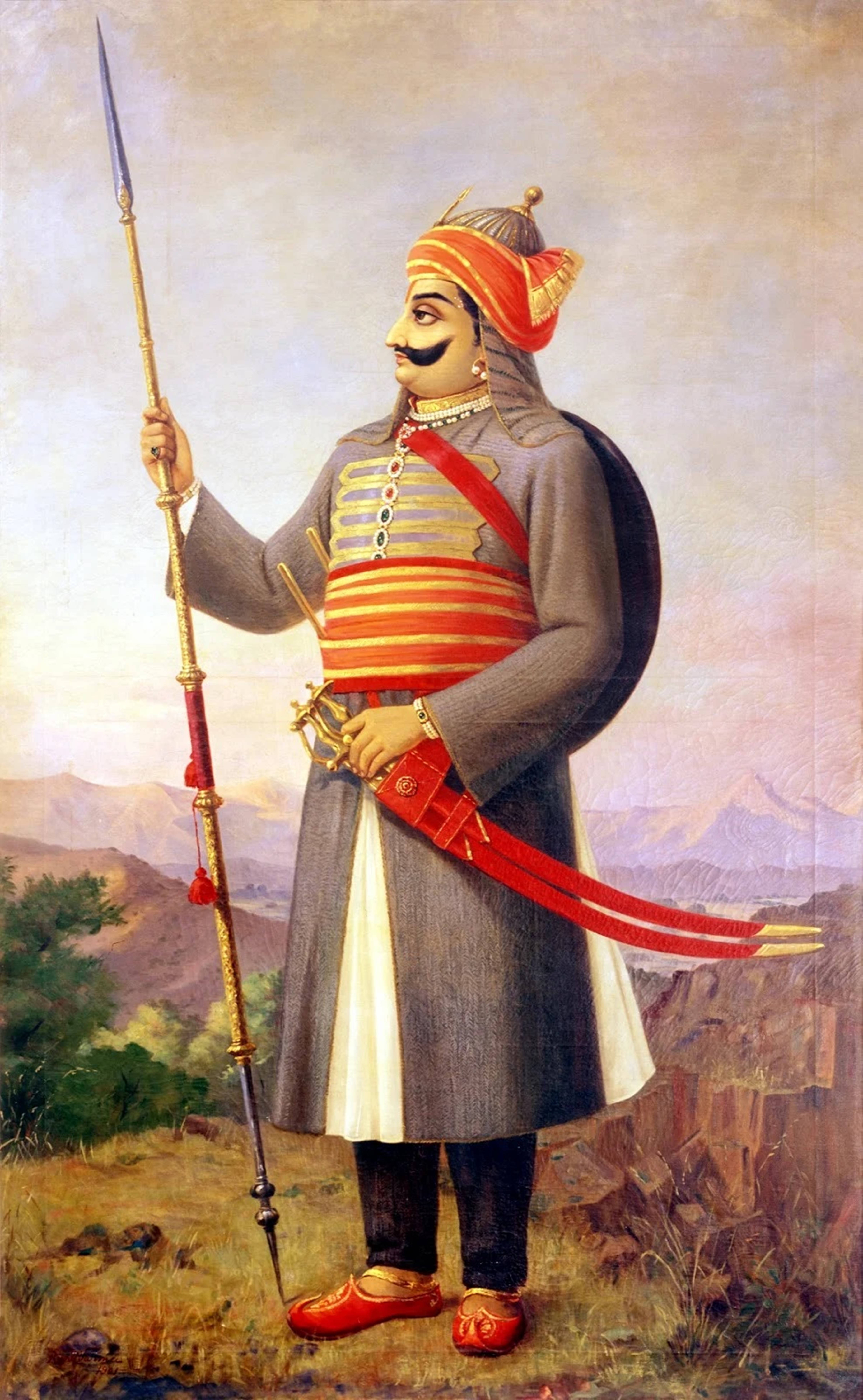 Maharana Pratap Hele Liggaam Kuns 4K Muurpapier