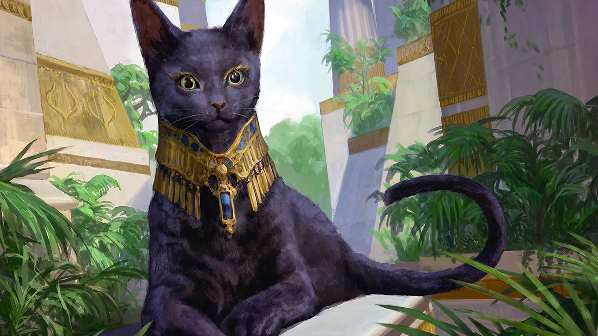 Majestueuse Antieke Egiptiese Kat Muurpapier