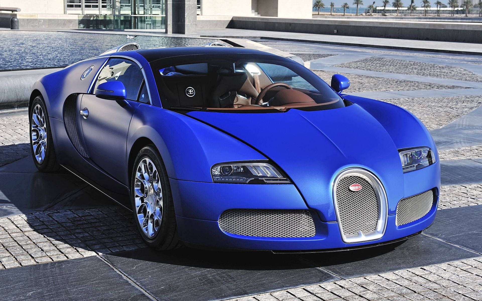 Klassieke Saffier Bugatti Veyron Agtergrond