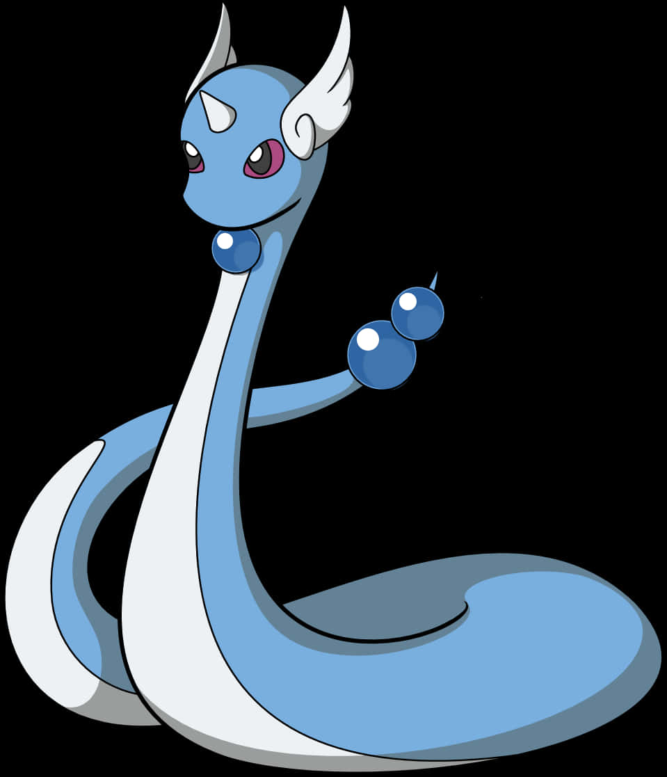 Majestueuse Dratini Pokemon op Wit Agtergrond Muurpapier