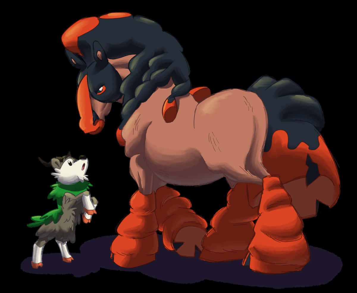 Majestueuse Mudsdale saam met Skiddo in 'n opwindende houding. Muurpapier