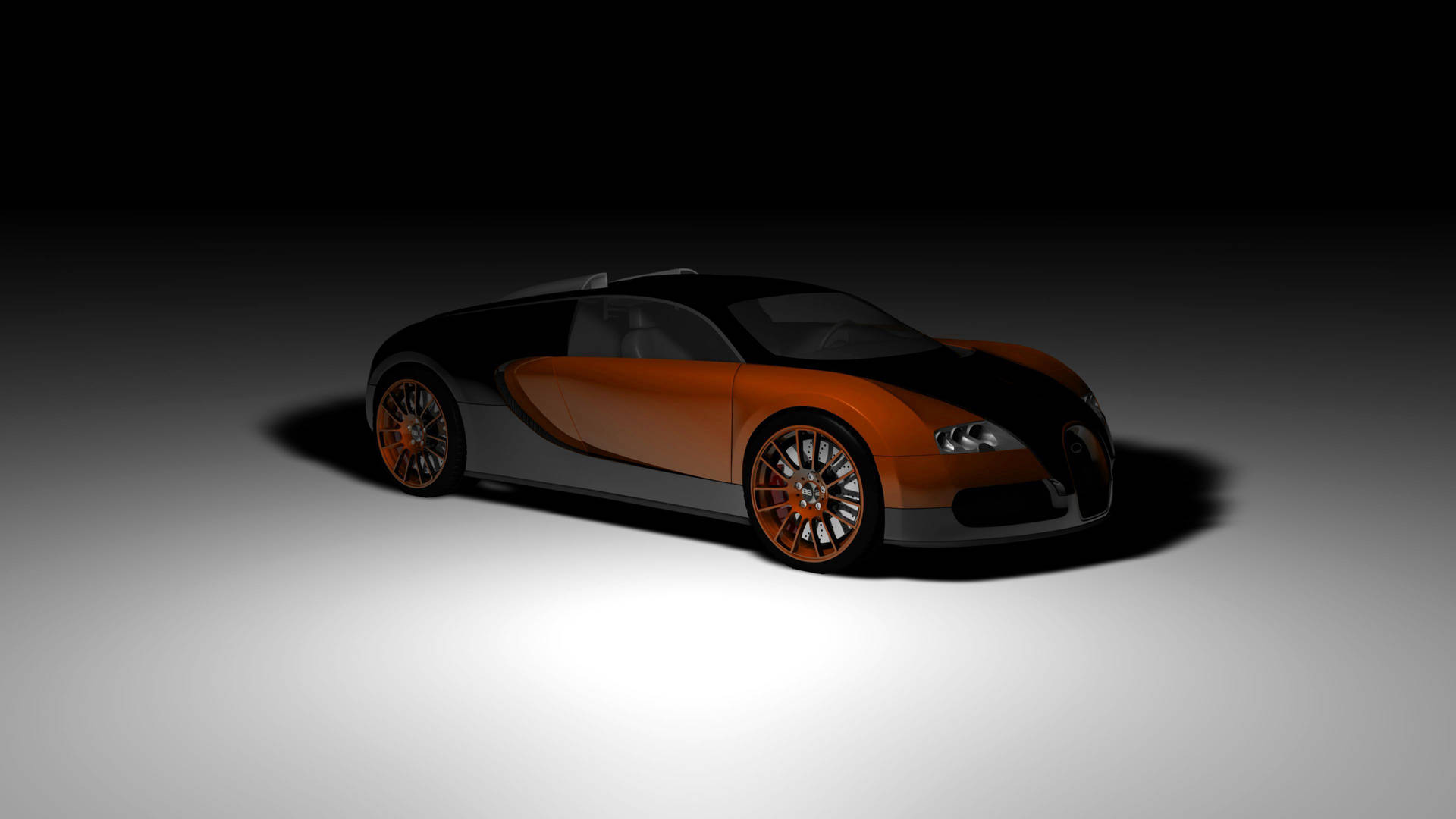 Slanke Oranje Bugatti Veyron Muurpapier