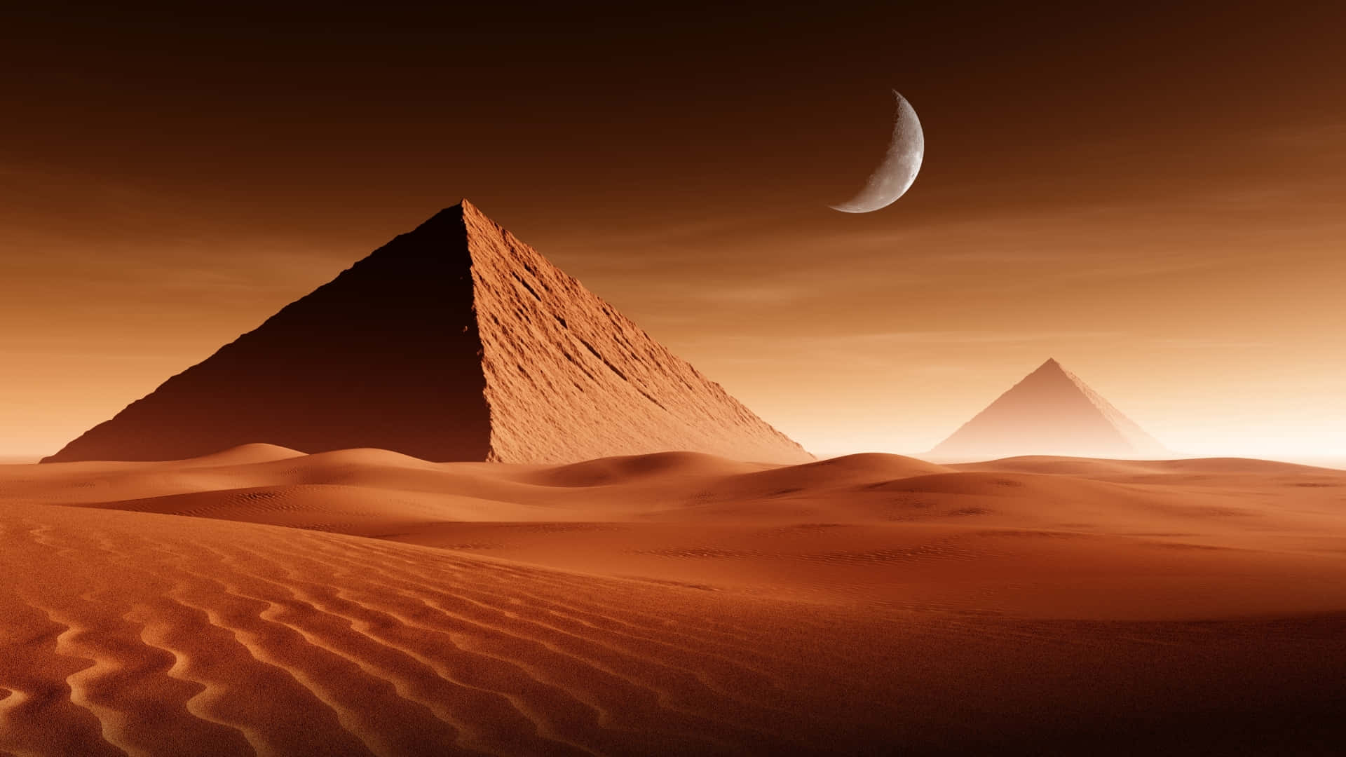 Majestueuse Uitsig oor die Groot Piramides van Giza in Egipte Muurpapier