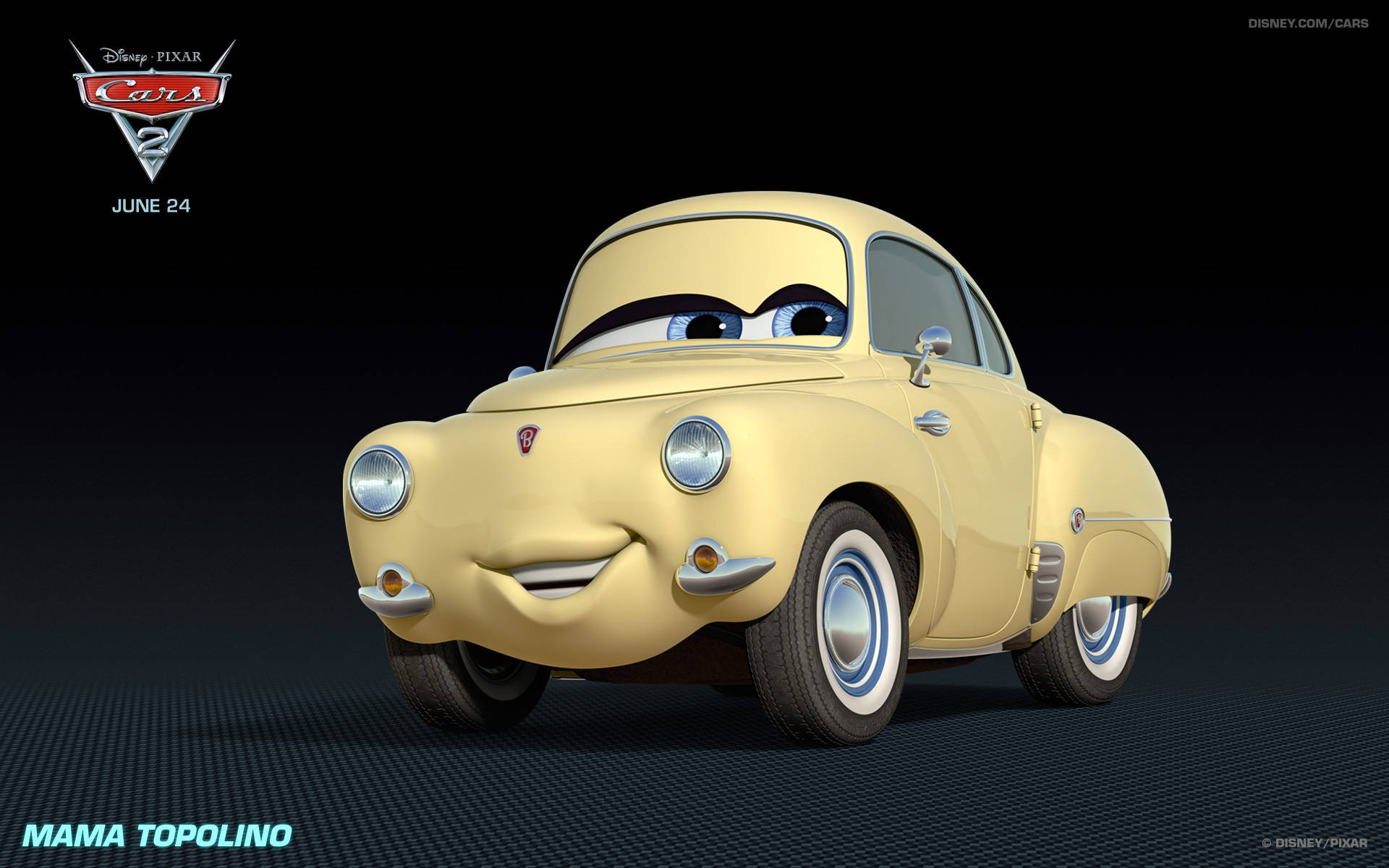 Mama Topolino van Disney Pixar se Cars 2 Muurpapier