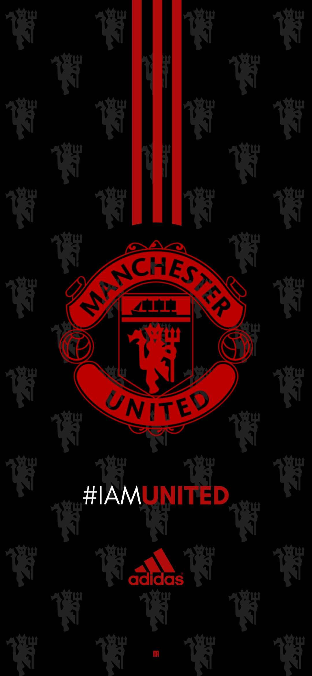 Manchester United Logo En Adidas Logo Muurpapier