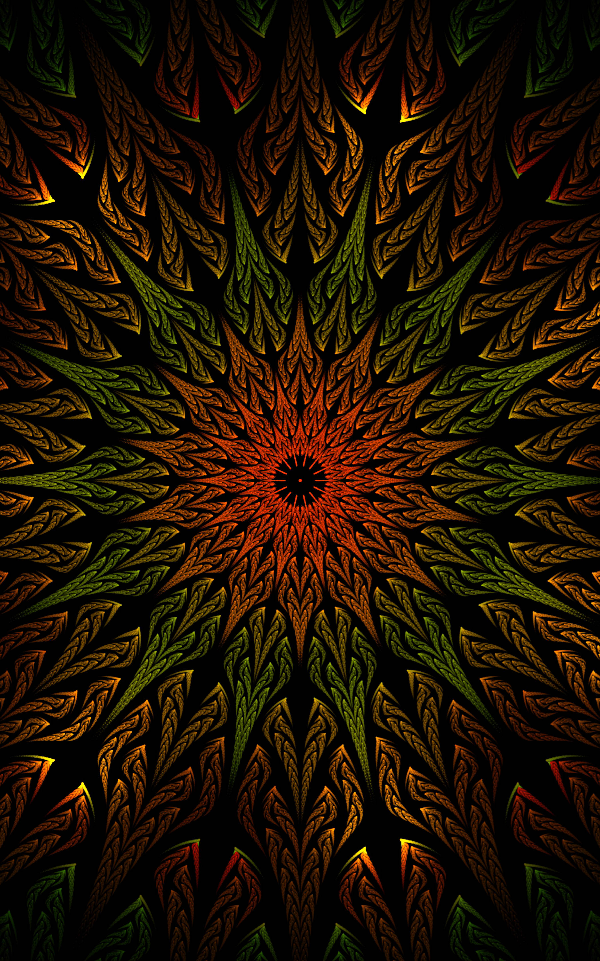 Mandala Donker Fraktaal Muurpapier
