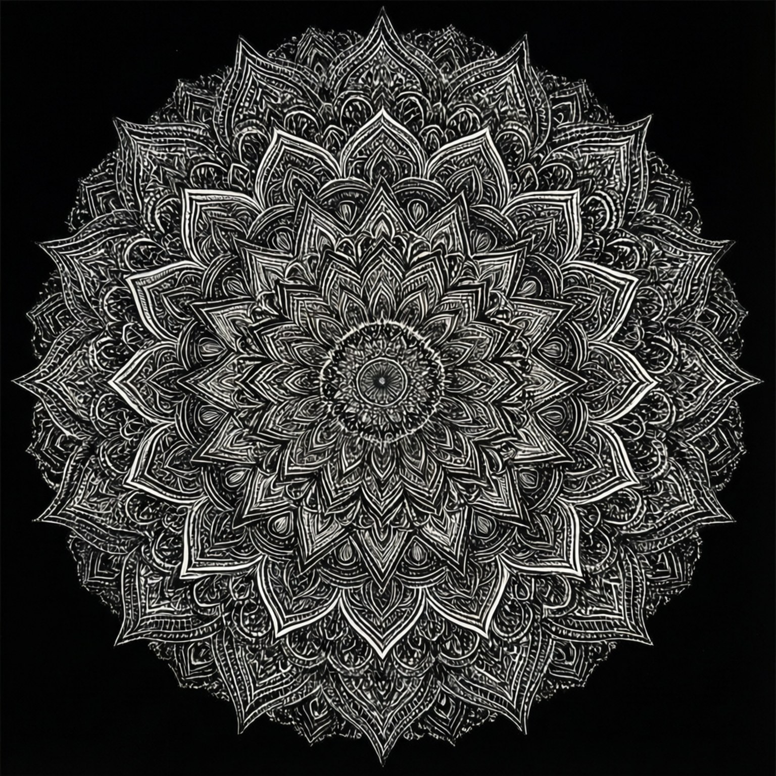 Mandala Swart Wit Muurpapier