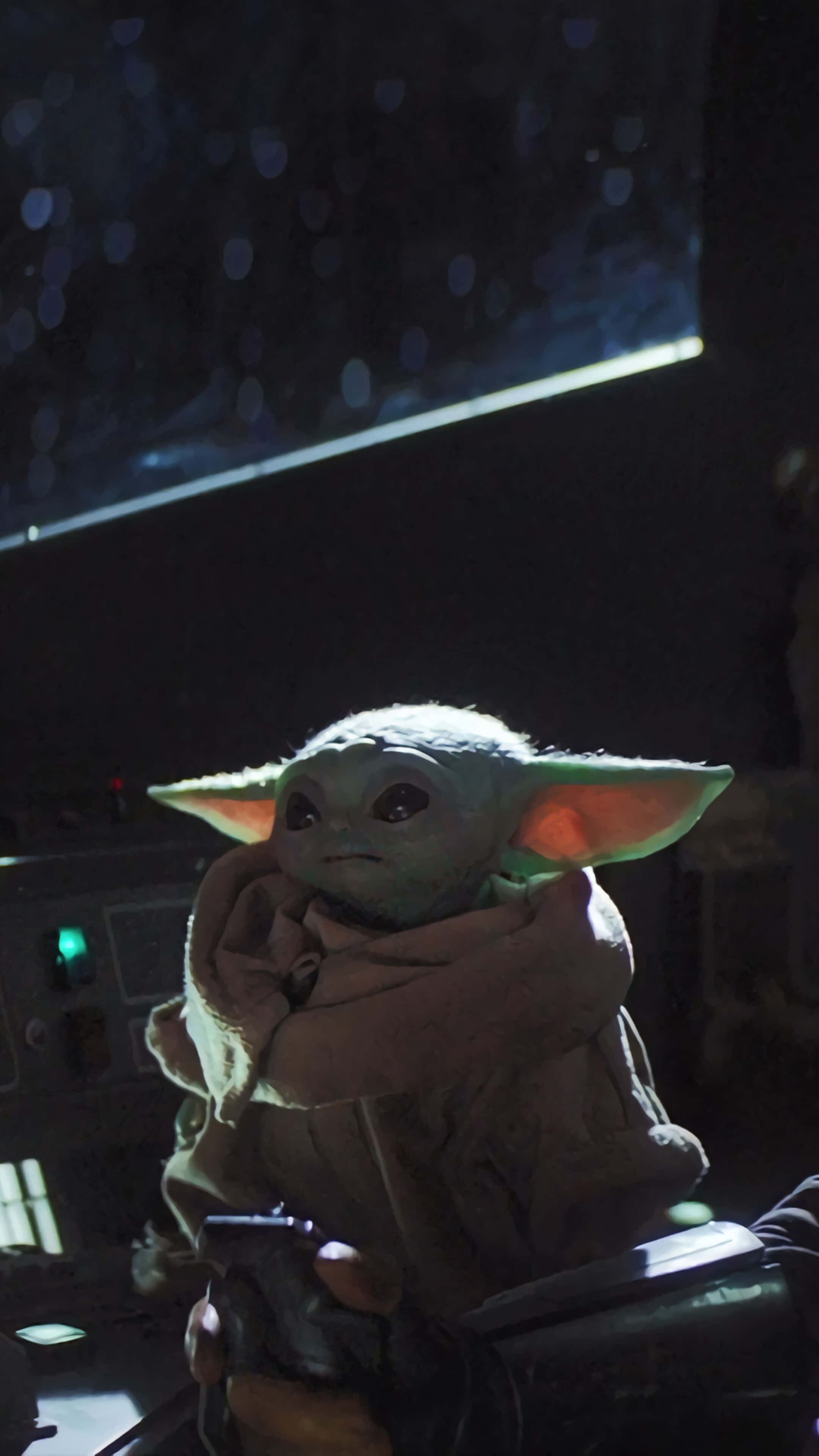 Mandalorian Yoda in 'n Ruimtevaartuig Muurpapier