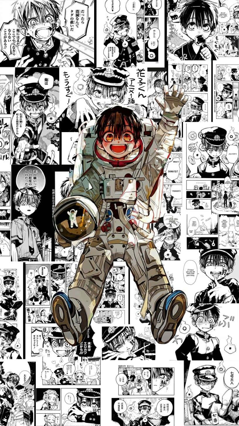 Manga-paneel in 'n Uniek Boeiende Kleurpalet Muurpapier