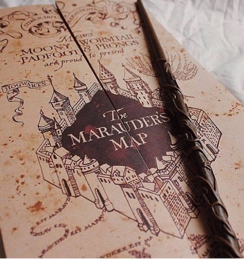 Marauderkaart met Towerstaf HP Estetika Muurpapier