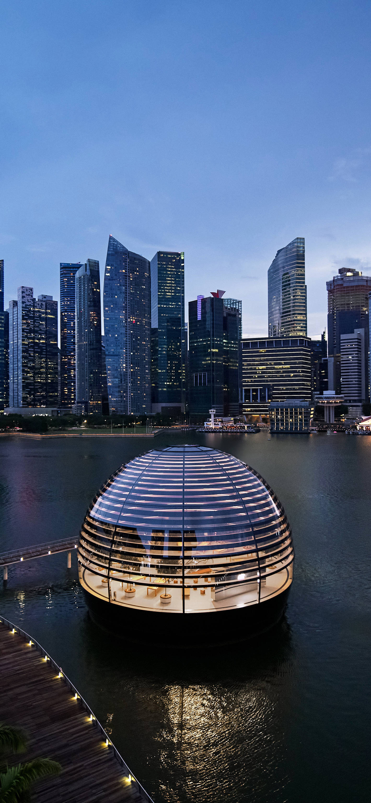 Marina Bay Sands Foon Koepel Water Muurpapier