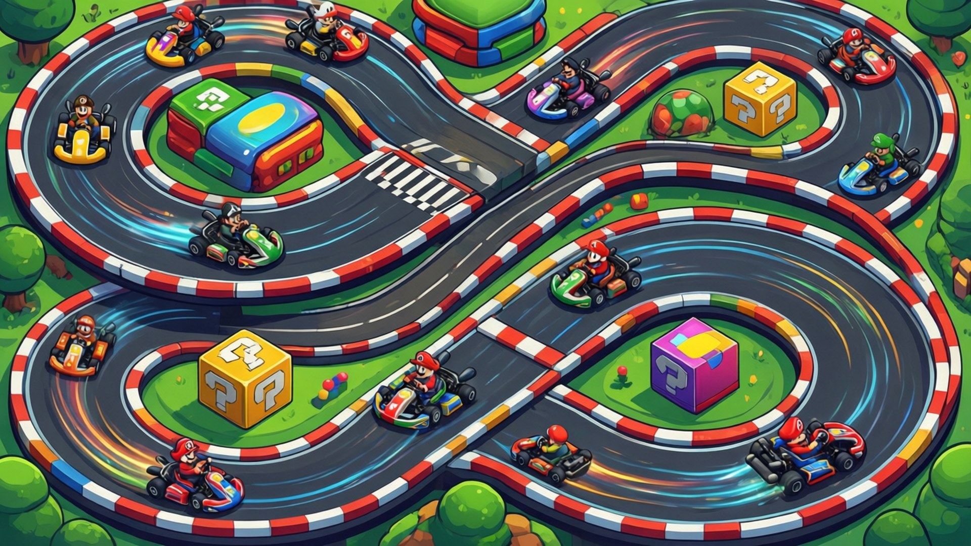 Mario Kart-renbaan Muurpapier