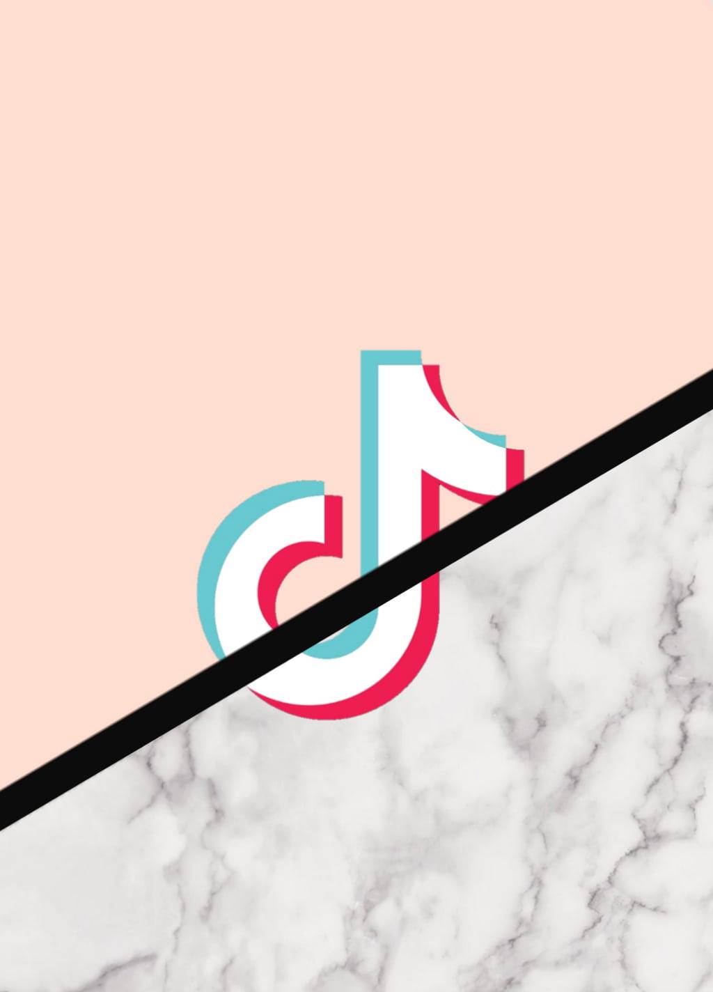 Marmer Pienk TikTok Logo Muurpapier