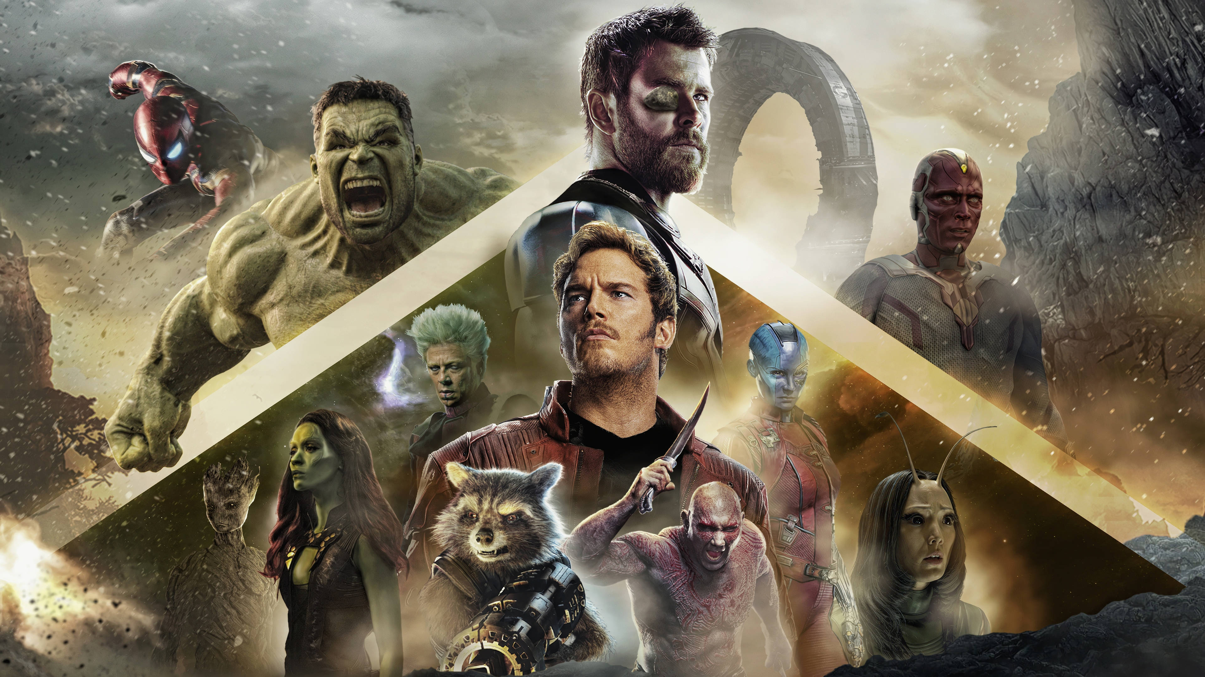 Marvel Bureaublad Montage 2 Muurpapier