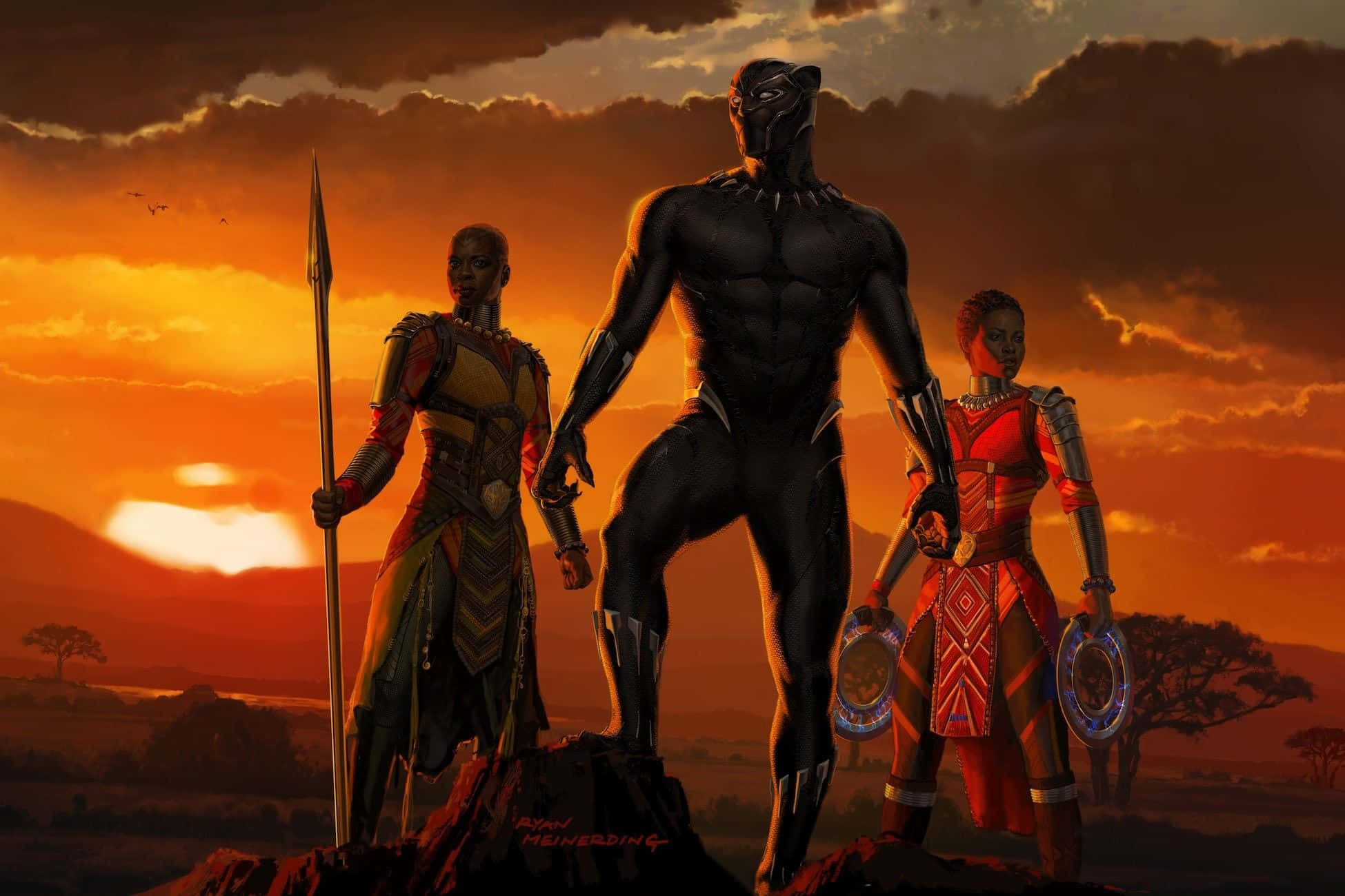 Marvel Cinematic Universe karakters sluit kragte saam Muurpapier