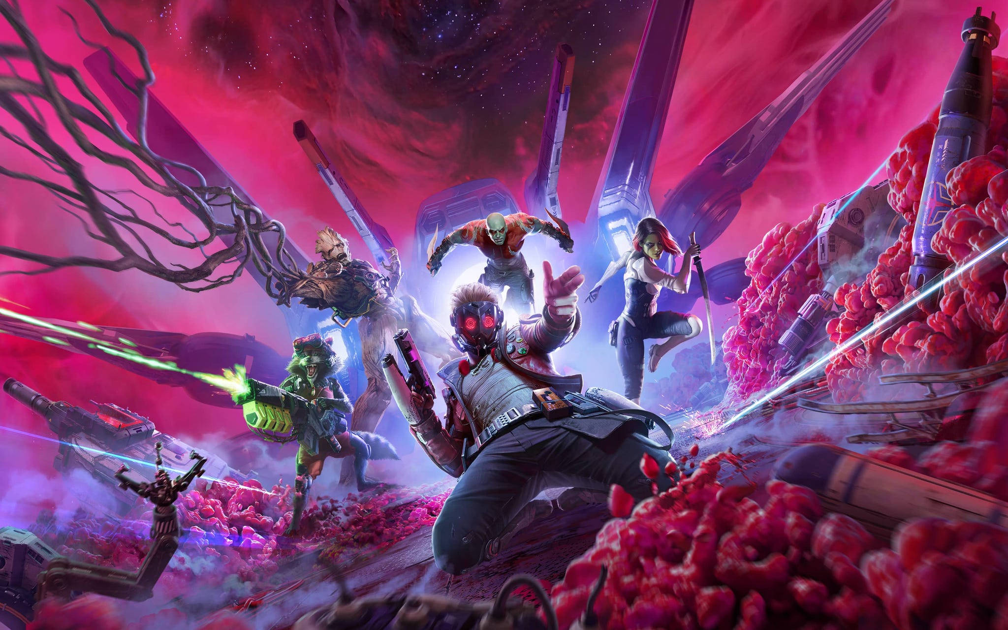 Marvel Guardians Of The Galaxy Videospeletjie Muurpapier