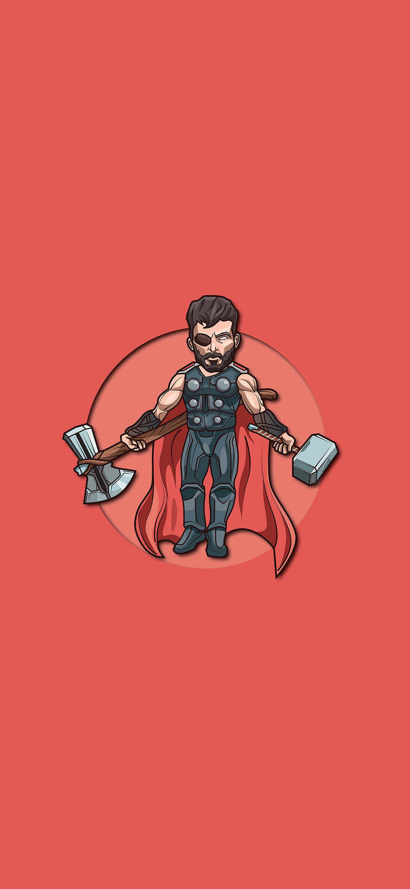 Marvel-held Thor Stormbreaker en hamer vektorkuns Muurpapier