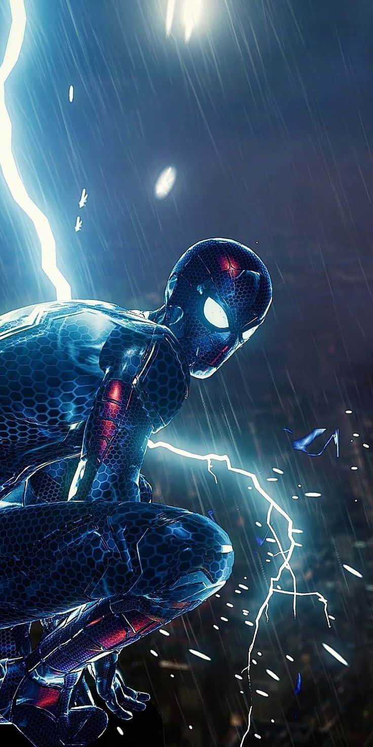 Marvel Ps4 Spiderman Weerlig Muurpapier