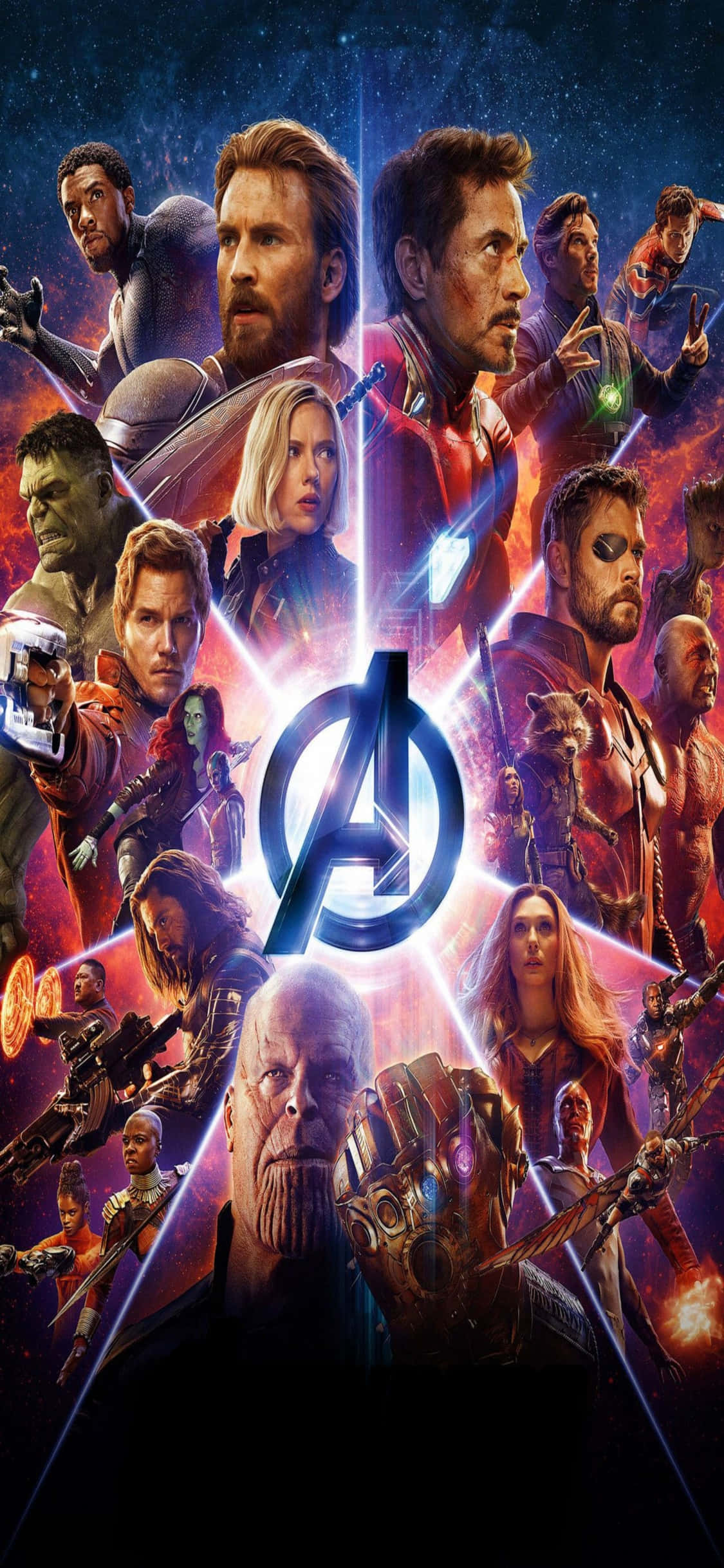 Marvel's Avengers Verenig Met iPhone Xs Muurpapier