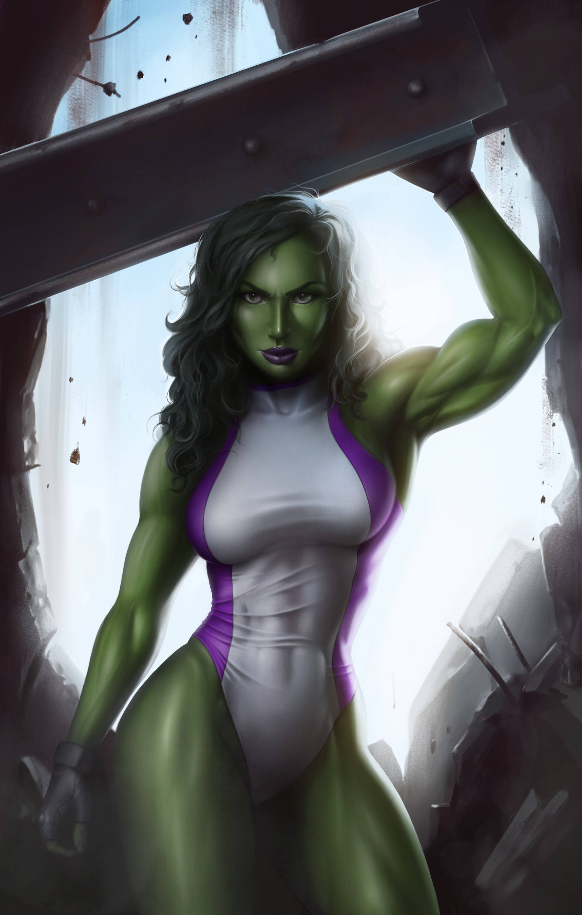 Marvel She Hulk Geanimeerd Muurpapier