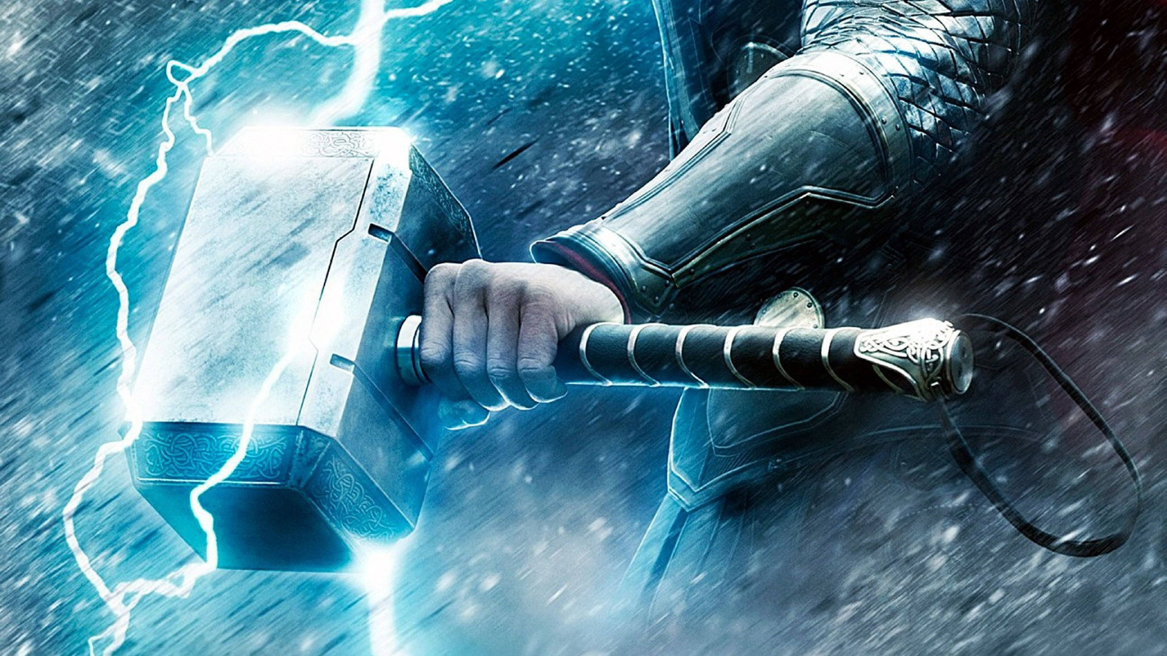 Marvel Thor Stormbreaker en Mjolnir Muurpapier