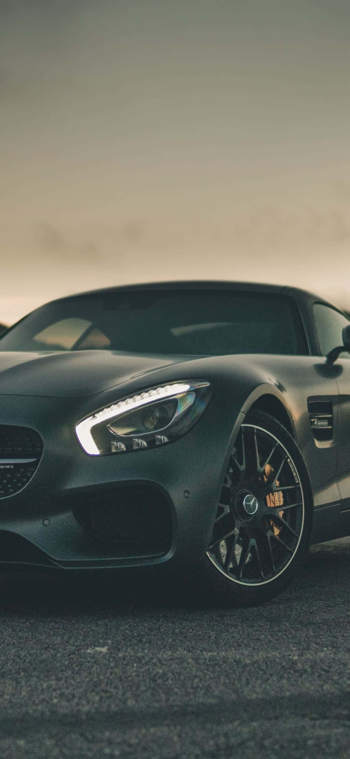 Mat Swart iPhone Xs Mercedes AMG Agtergrond Muurpapier