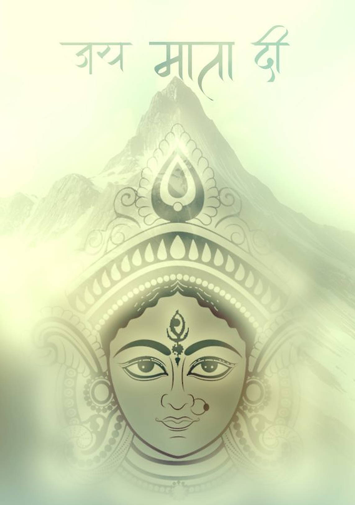 Mataji Pastelgroen Kuns Muurpapier