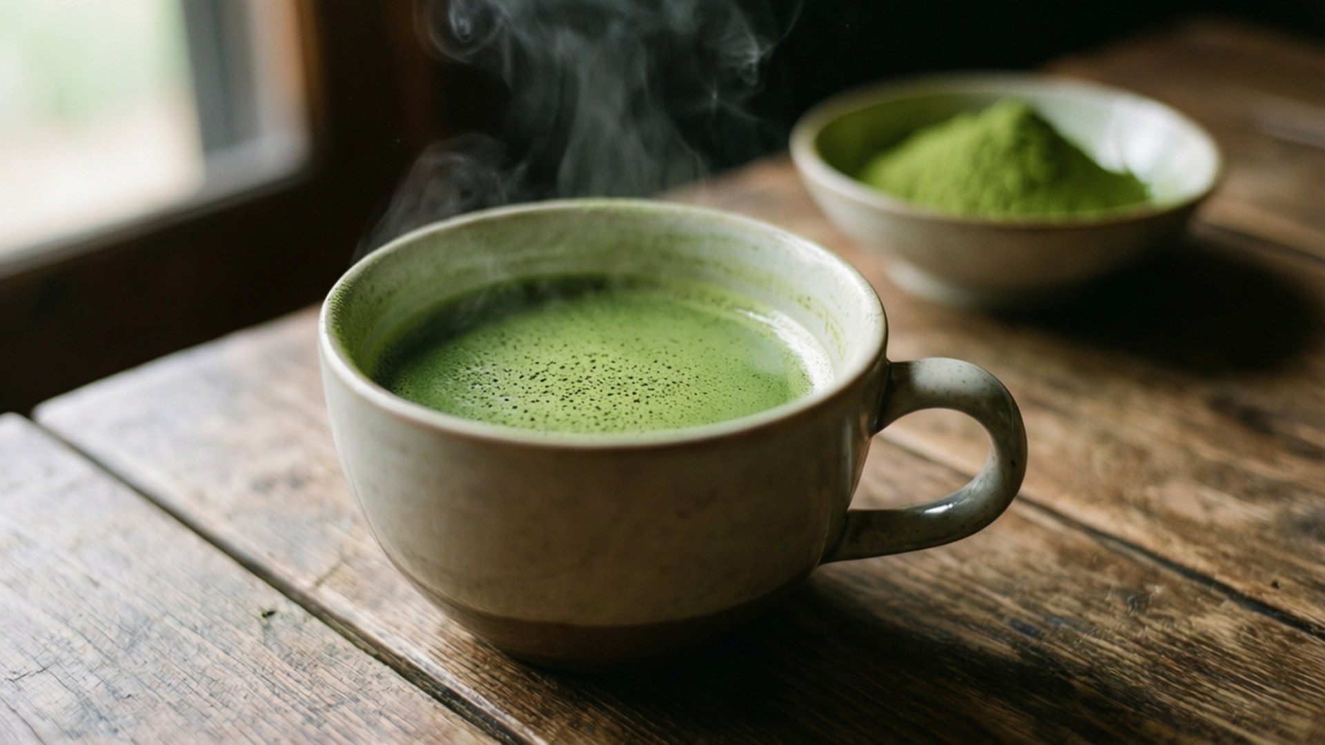 Matcha Tee Koppie Muurpapier