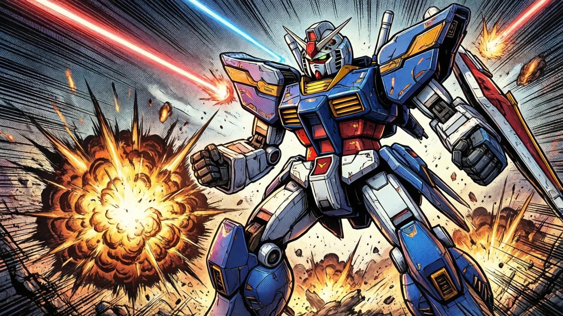 Mecha Manga Geveg Muurpapier